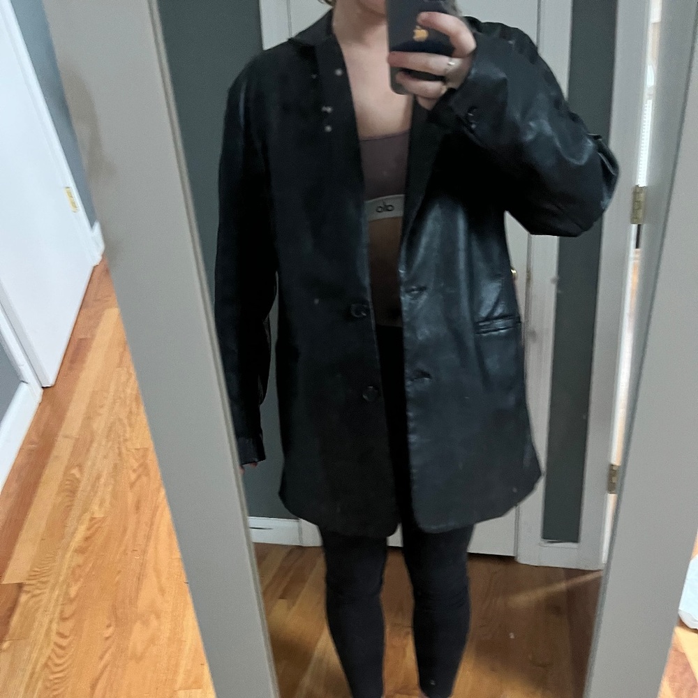 Motel long leather jacket